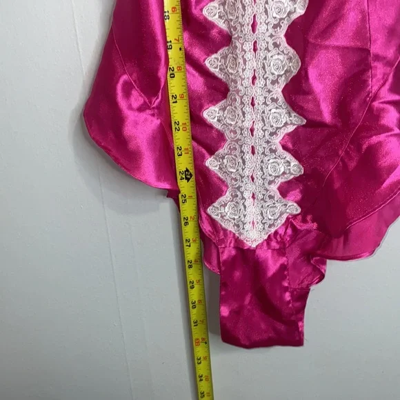 🎱1990’s Vintage Victoria's Secret Gold Label Lace Fushia Teddy! - Picture 7 of 14